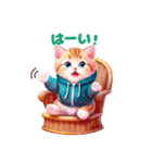 1年中毎日使える パーカーねこ（個別スタンプ：7）