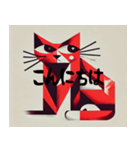 キュビズム赤猫スタンプ（個別スタンプ：1）