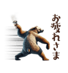 投げるヒグマ3【優しい気遣い編】（個別スタンプ：1）