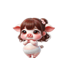 ブタちゃん かわいい表情（個別スタンプ：3）