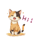 アニメ顔猫さん愛されスタンプ♡〜三毛猫〜（個別スタンプ：1）
