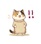 アニメ顔猫さん愛されスタンプ♡〜三毛猫〜（個別スタンプ：14）