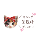 韓国語♡ねこの吹き出しスタンプ（個別スタンプ：14）