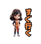 仮装女子 ちびキャラお仕事編+ファンタジー（個別スタンプ：16）