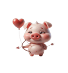 ピンクの豚 キスしてあげる（個別スタンプ：3）
