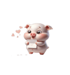 ピンクの豚 キスしてあげる（個別スタンプ：13）
