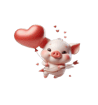 ピンクの豚 キスしてあげる（個別スタンプ：15）