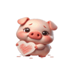 ピンクの豚 キスしてあげる（個別スタンプ：18）