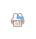 勉強するうしゃぎ！！水色（個別スタンプ：26）