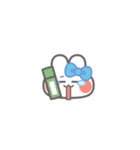勉強するうしゃぎ！！水色（個別スタンプ：37）
