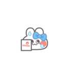 勉強するうしゃぎ！！水色（個別スタンプ：40）