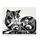 黒いキュビズム猫（個別スタンプ：5）