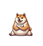無言で伝える太っちょ柴犬（個別スタンプ：15）