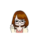 今どきの眼鏡の女の子（個別スタンプ：1）