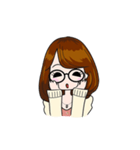 今どきの眼鏡の女の子（個別スタンプ：4）
