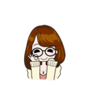 今どきの眼鏡の女の子（個別スタンプ：5）