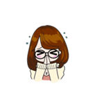 今どきの眼鏡の女の子（個別スタンプ：7）