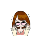 今どきの眼鏡の女の子（個別スタンプ：8）