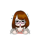 今どきの眼鏡の女の子（個別スタンプ：9）