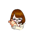 今どきの眼鏡の女の子（個別スタンプ：10）