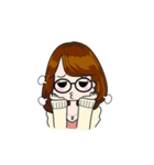 今どきの眼鏡の女の子（個別スタンプ：11）