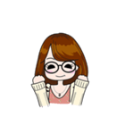 今どきの眼鏡の女の子（個別スタンプ：12）