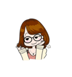 今どきの眼鏡の女の子（個別スタンプ：13）