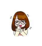 今どきの眼鏡の女の子（個別スタンプ：14）
