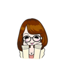 今どきの眼鏡の女の子（個別スタンプ：17）