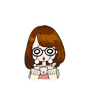 今どきの眼鏡の女の子（個別スタンプ：18）
