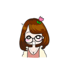 今どきの眼鏡の女の子（個別スタンプ：19）