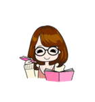 今どきの眼鏡の女の子（個別スタンプ：21）