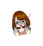 今どきの眼鏡の女の子（個別スタンプ：23）