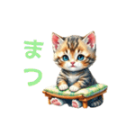 子猫 会話 めがねが似合う猫と毎日あいさつ（個別スタンプ：4）