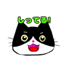 日常で使える単純こねこ【白黒ハチワレ】（個別スタンプ：9）