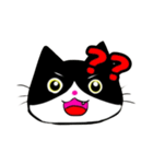 日常で使える単純こねこ【白黒ハチワレ】（個別スタンプ：19）