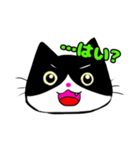 日常で使える単純こねこ【白黒ハチワレ】（個別スタンプ：20）