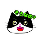 日常で使える単純こねこ【白黒ハチワレ】（個別スタンプ：21）