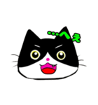 日常で使える単純こねこ【白黒ハチワレ】（個別スタンプ：38）