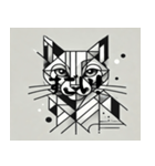 白いキュビズム猫（個別スタンプ：4）