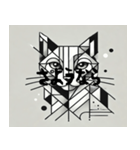 白いキュビズム猫（個別スタンプ：8）