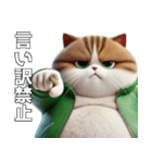 緑ジャージネコ(筋トレ)（個別スタンプ：28）
