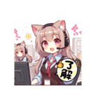 猫耳ガール⑦。（個別スタンプ：1）