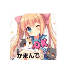 猫耳ガール⑩。土佐弁（個別スタンプ：3）