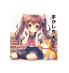 猫耳ガール⑩。土佐弁（個別スタンプ：9）