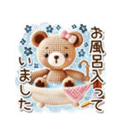 毎日使えるクマのあみぐるみ♡（個別スタンプ：12）