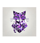 紫のキュビズム猫（個別スタンプ：4）