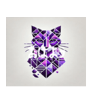 紫のキュビズム猫（個別スタンプ：6）