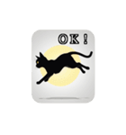 月と黒猫(AIイラスト)（個別スタンプ：3）