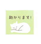 【ゆる敬語】しろねこ（個別スタンプ：24）